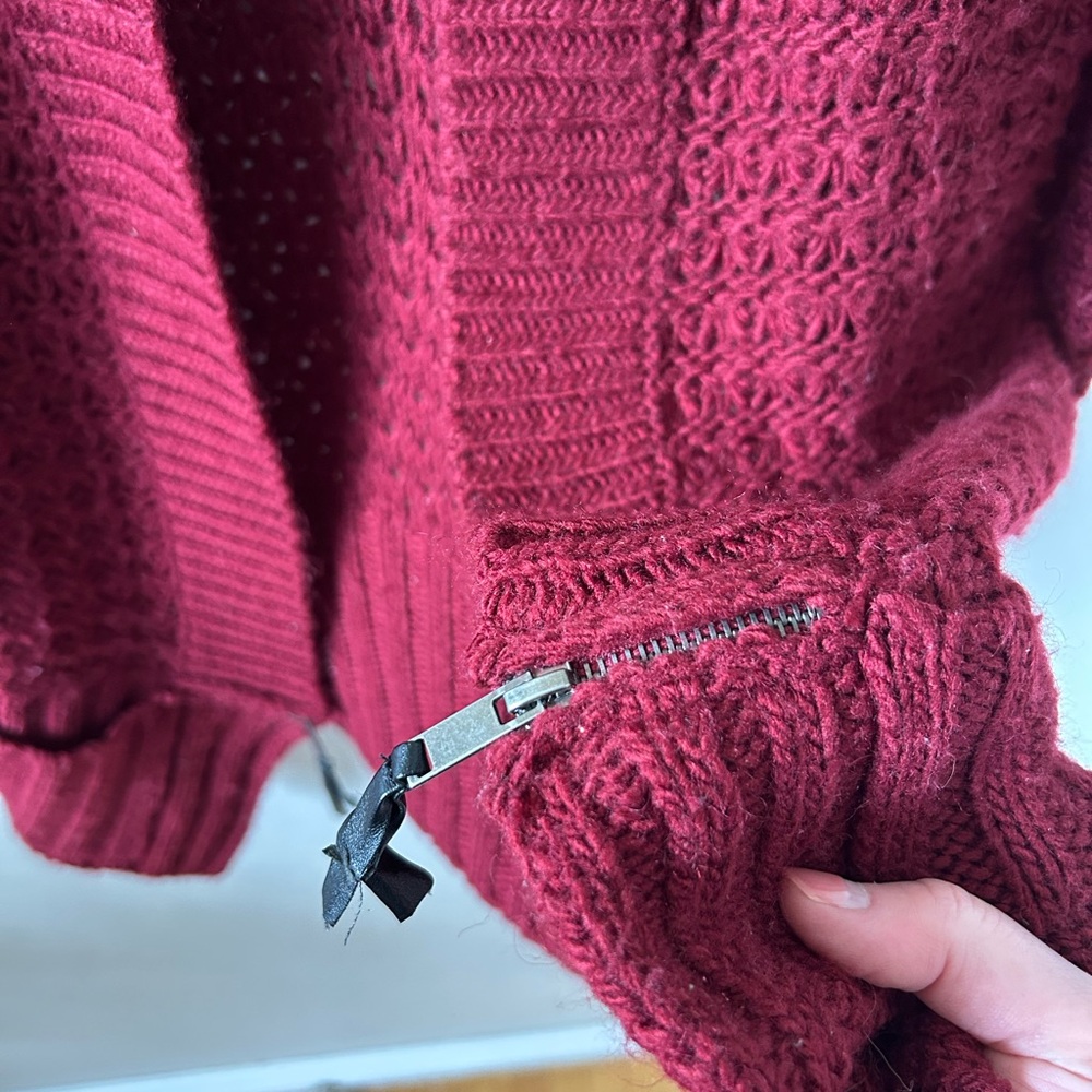 Point Zero Deep Red Knit Cardigan - Picture 4 of 5